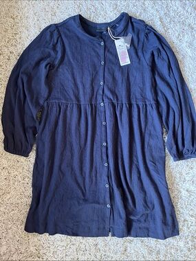 Richer Poorer Navy Cloud Weave Dress